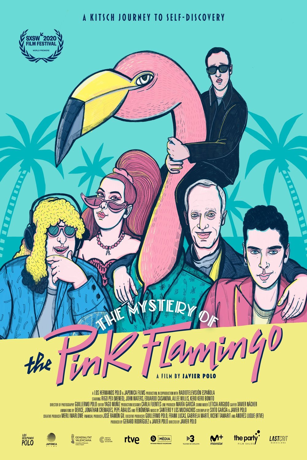 Spanish poster of the movie The Mystery of the Pink Flamingo