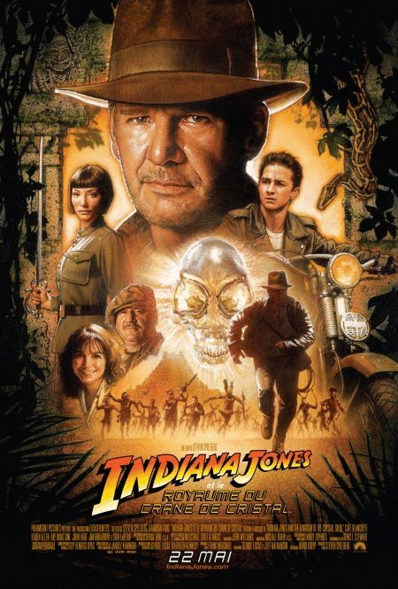 L'affiche du film Indiana Jones et le royaume du crâne de cristal