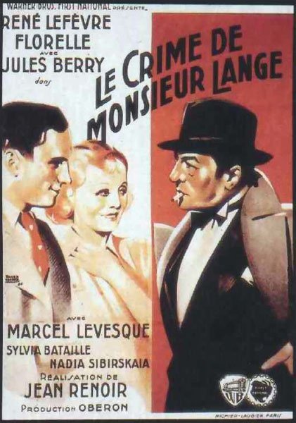 L'affiche originale du film Le Crime de Monsieur Lange en français