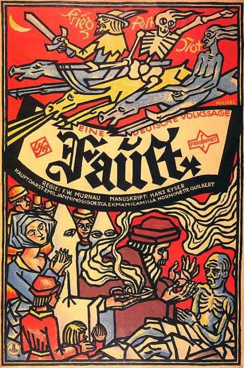 L'affiche originale du film Faust en Muet