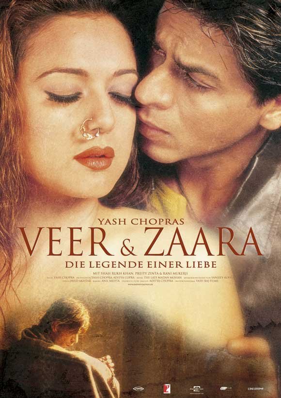 L'affiche originale du film Veer-Zaara en Hindi