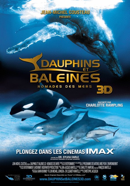 L'affiche du film Dauphins et baleines, nomades des mers