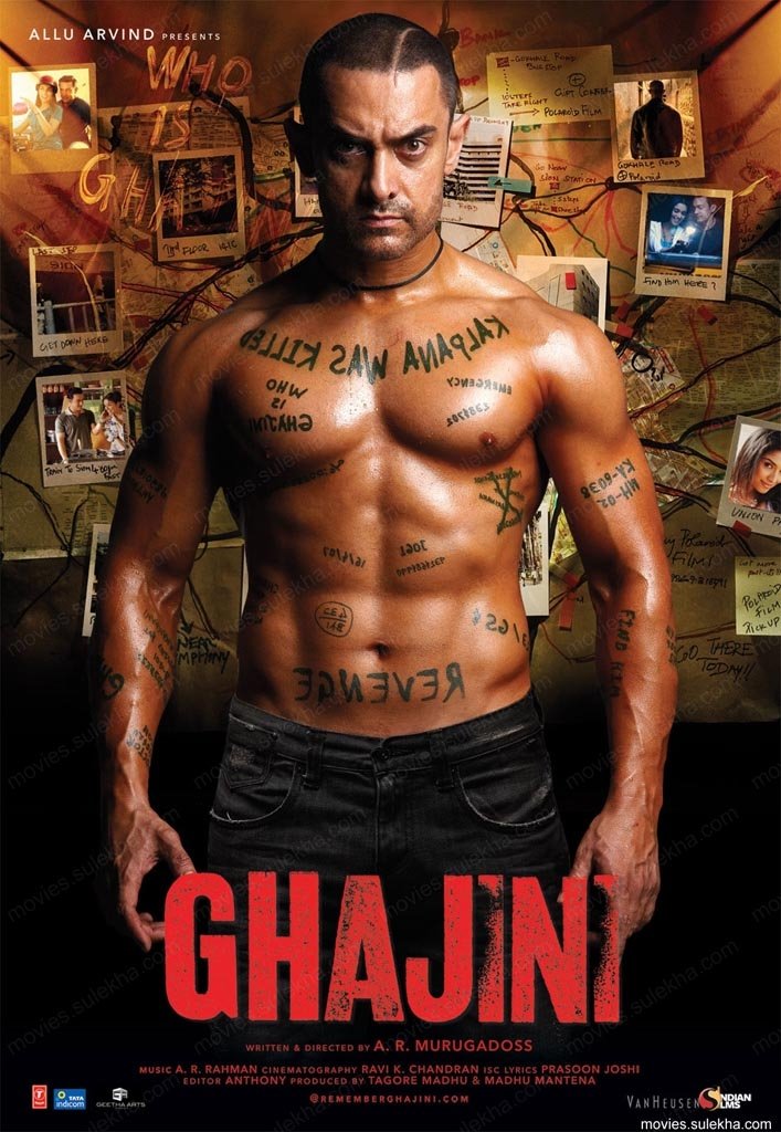 L'affiche originale du film Ghajini en Hindi