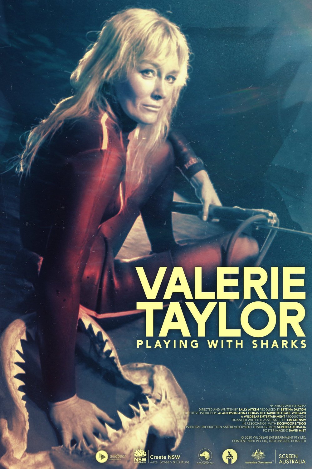 L'affiche originale du film Playing with Sharks: The Valerie Taylor Story en anglais