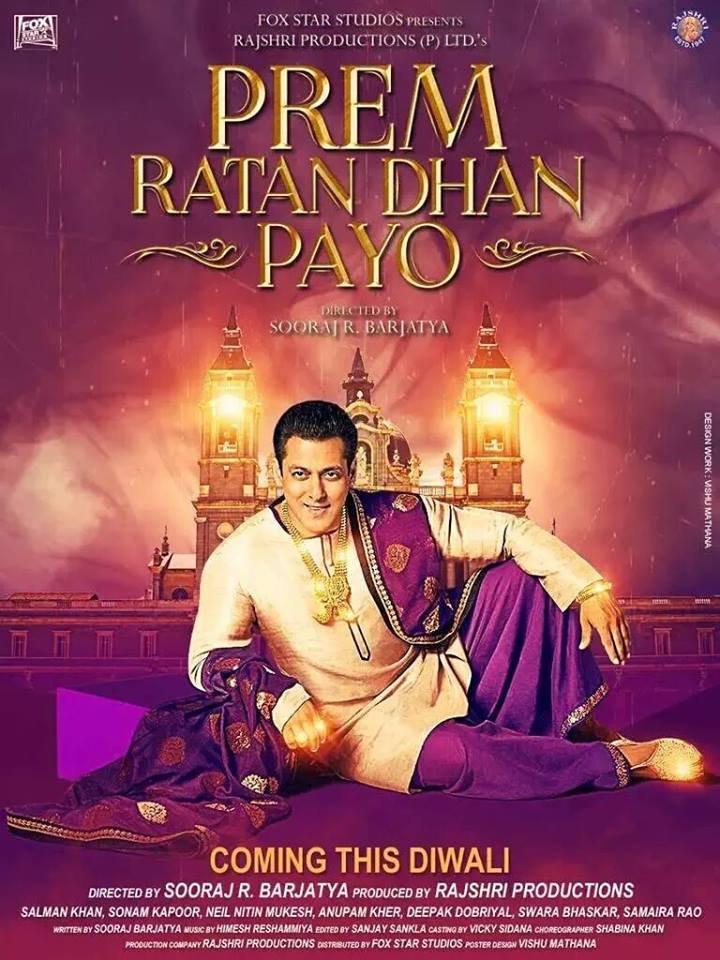 L'affiche originale du film Prem Ratan Dhan Payo en Hindi