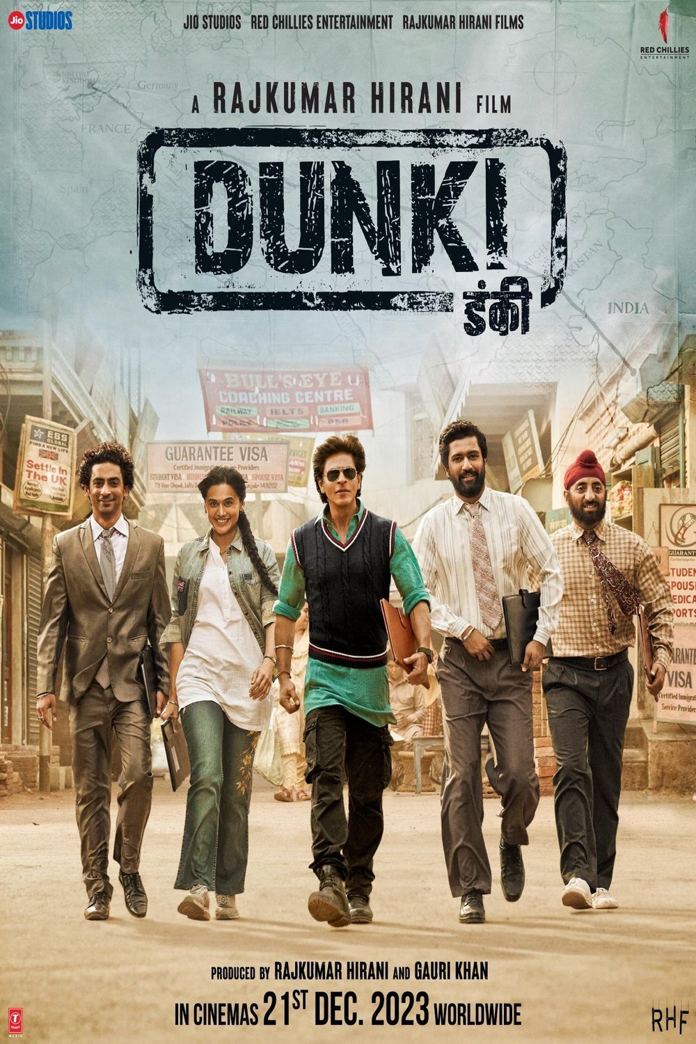 Hindi poster of the movie Dunki
