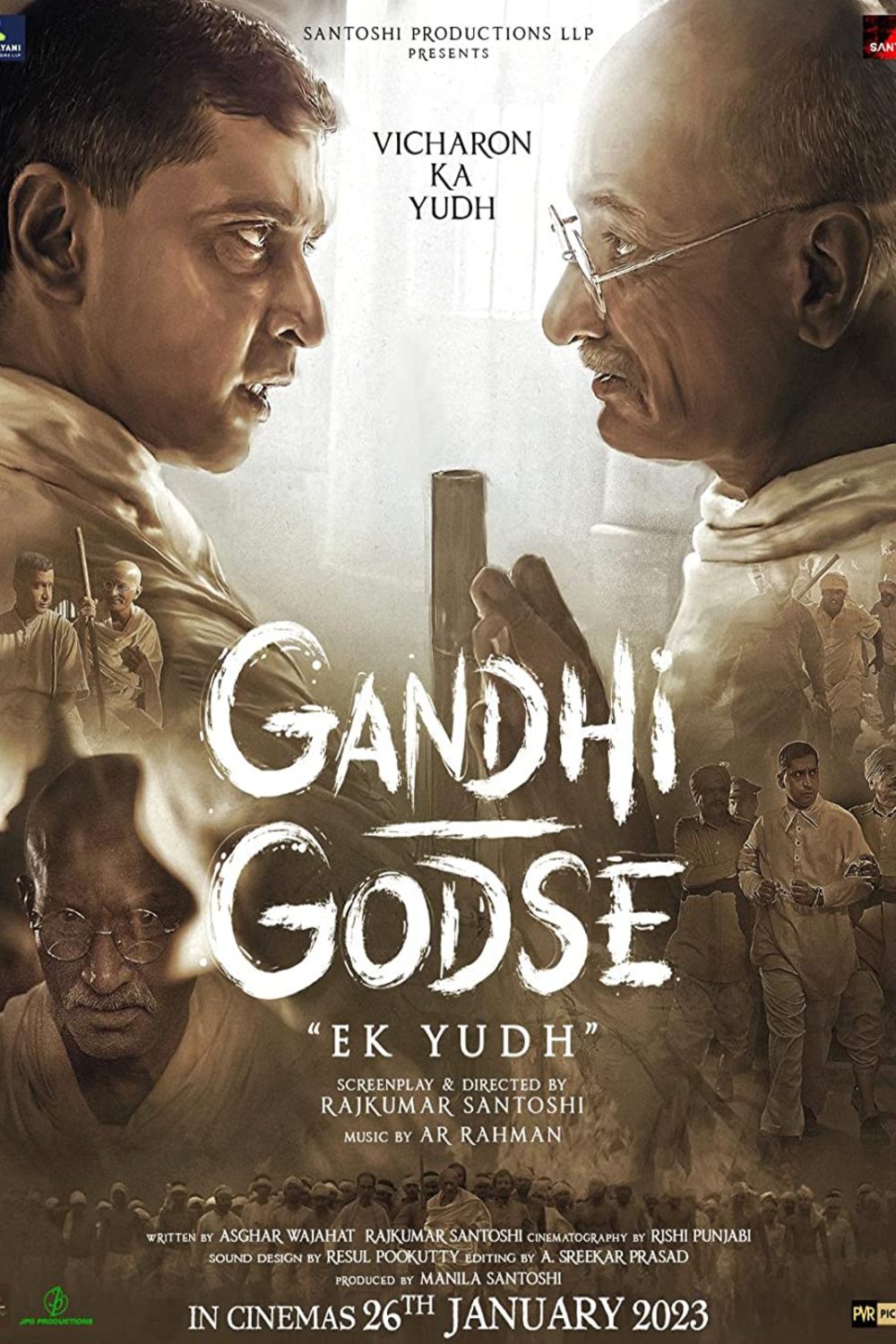 Hindi poster of the movie Gandhi Godse Ek Yudh