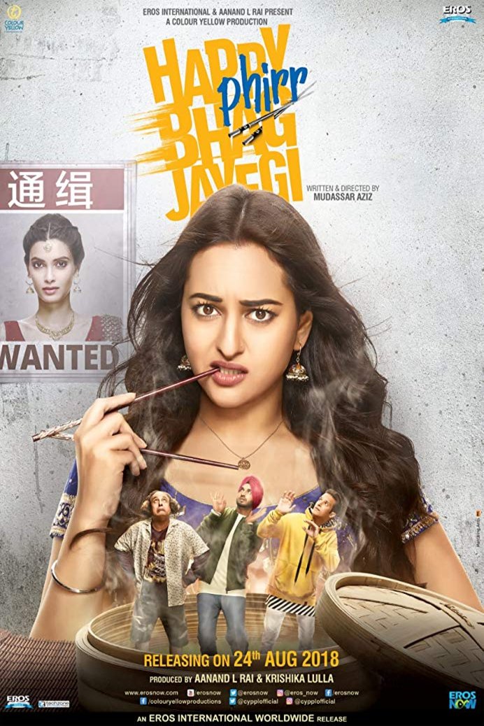 L'affiche originale du film Happy Phirr Bhag Jayegi en Hindi
