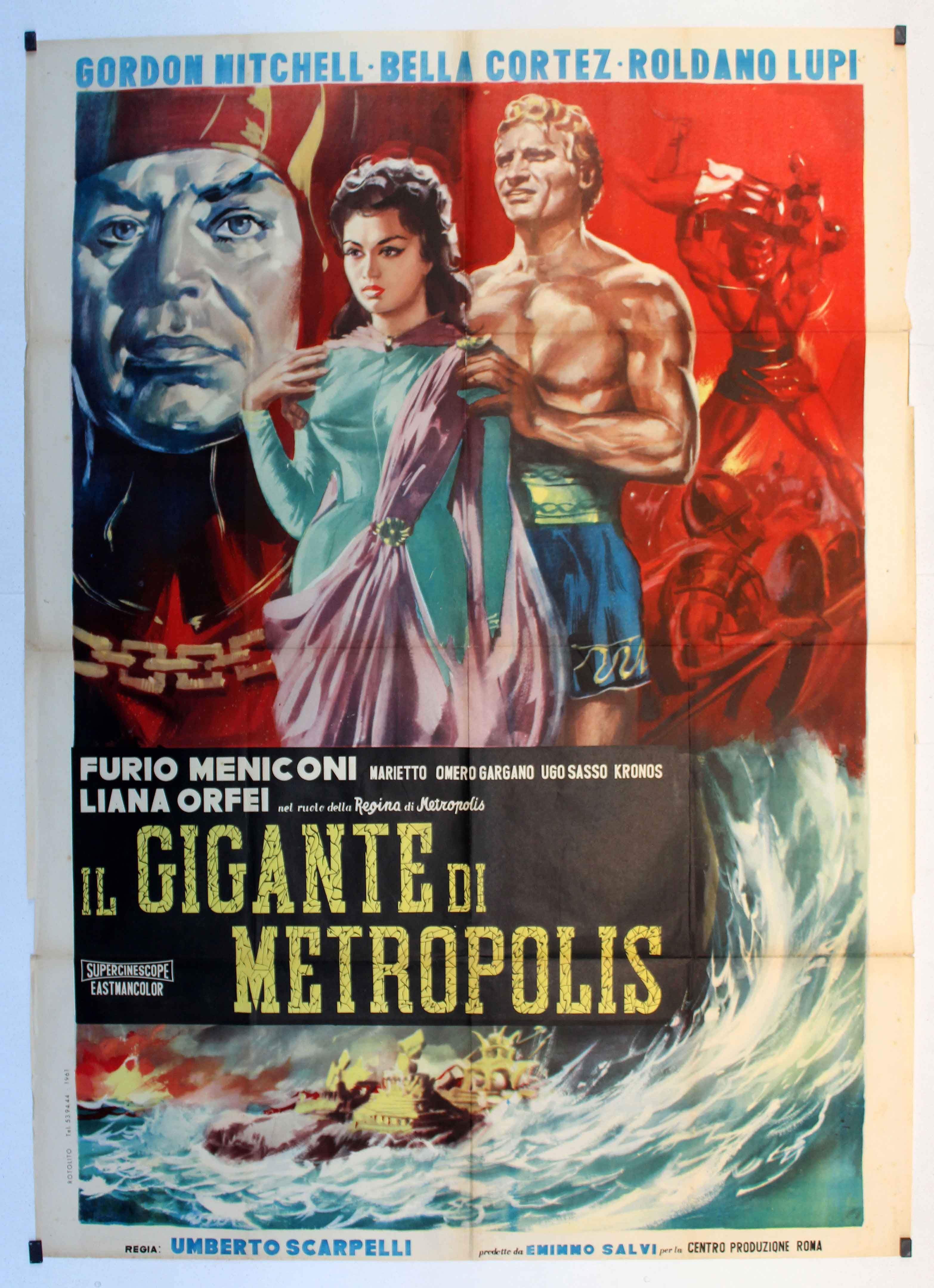 Italian poster of the movie Il gigante di Metropolis