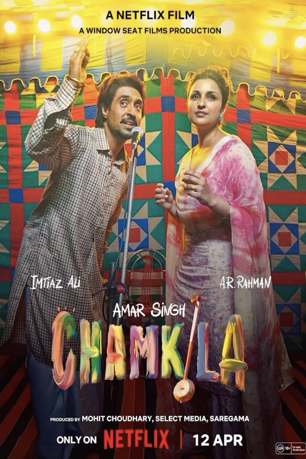 L'affiche originale du film Amar Singh Chamkila en Penjabi