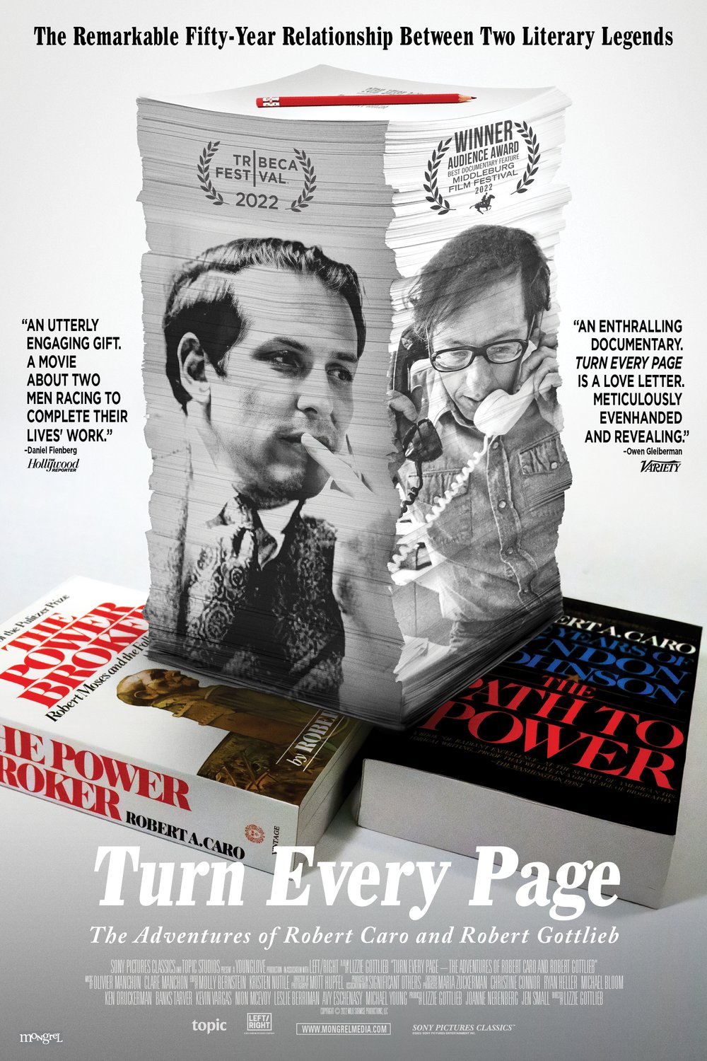 L'affiche du film Turn Every Page - The Adventures of Robert Caro and Robert Gottlieb [2022]