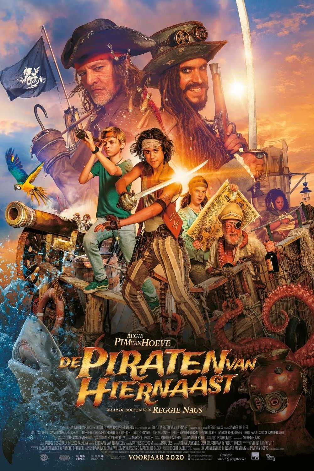 Dutch poster of the movie De piraten van hiernaast