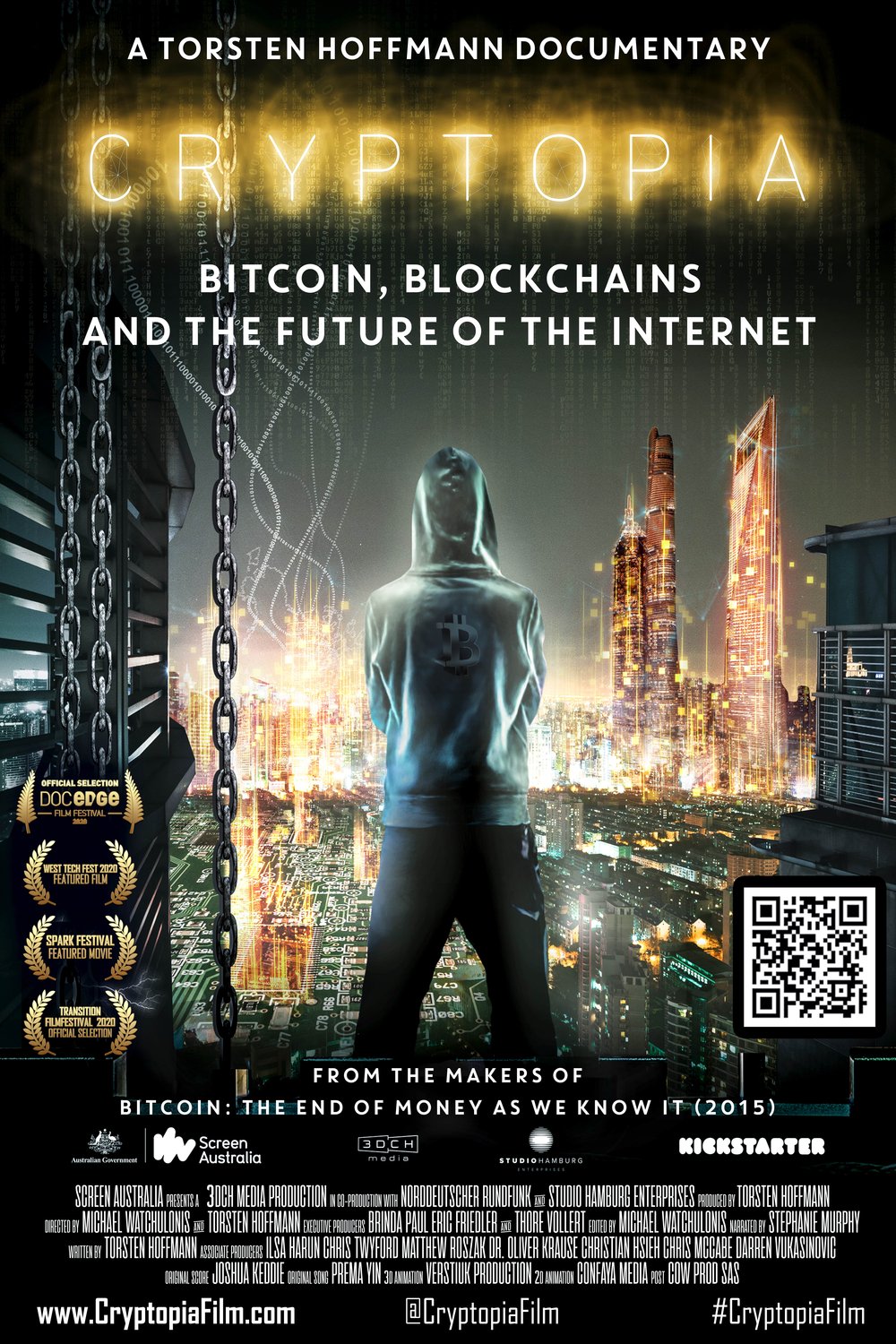 L'affiche du film Cryptopia: Bitcoin, Blockchains and the Future of the Internet
