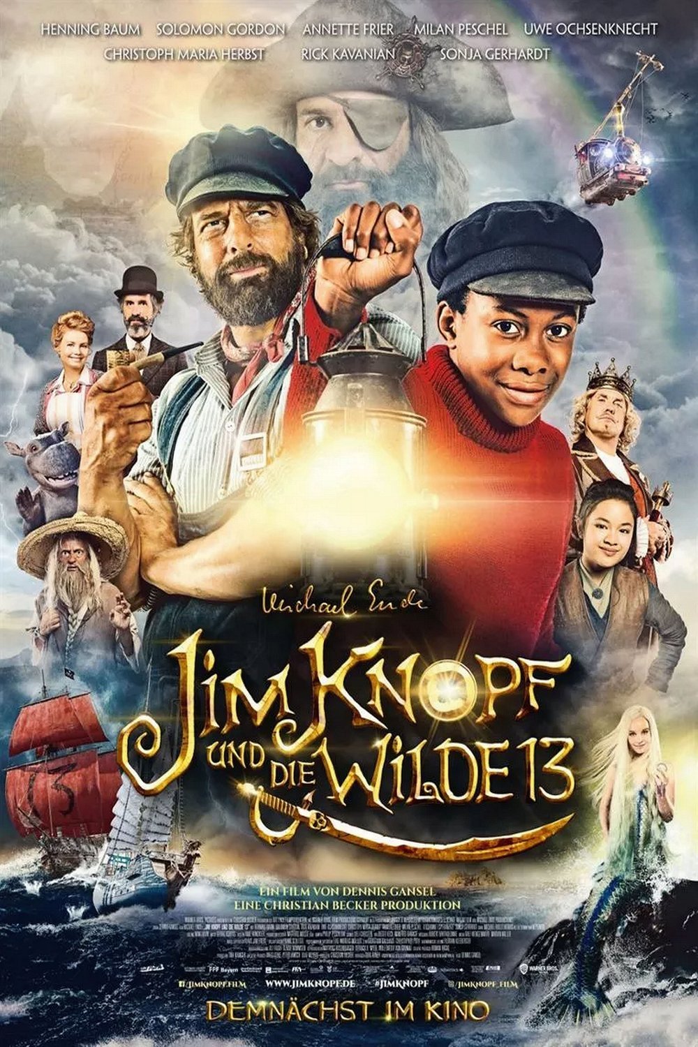 German poster of the movie Jim Button and the Wild 13