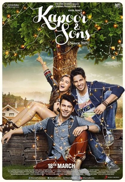 Hindi poster of the movie Kapoor and Sons