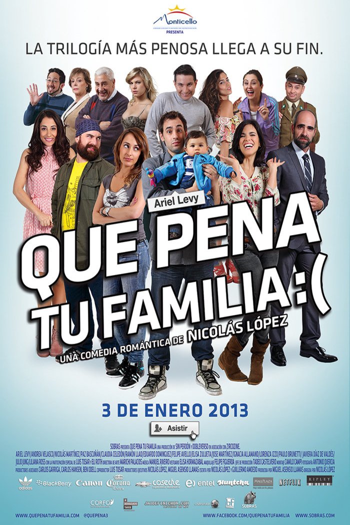 L'affiche originale du film Que Pena Tu Familia en espagnol