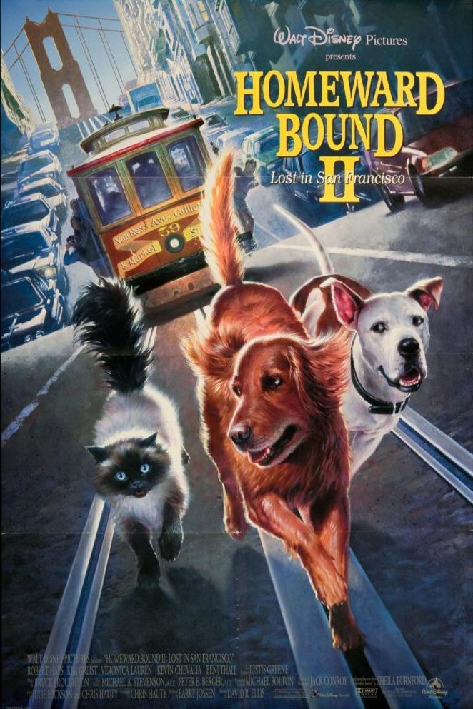 English poster of the movie Homeward Bound II: Lost in San Francisco