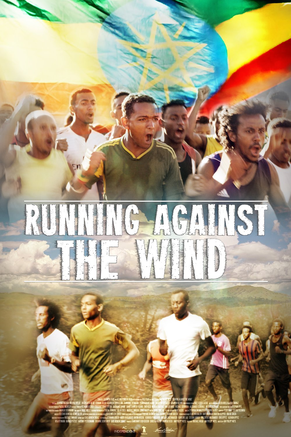 Amharic poster of the movie Running Against the Wind