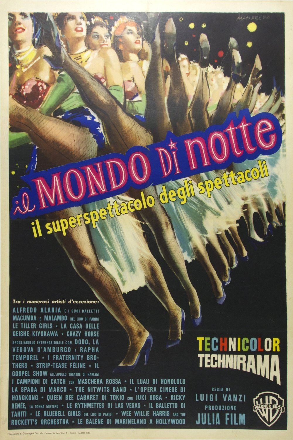 L'affiche originale du film Il mondo di notte en italien