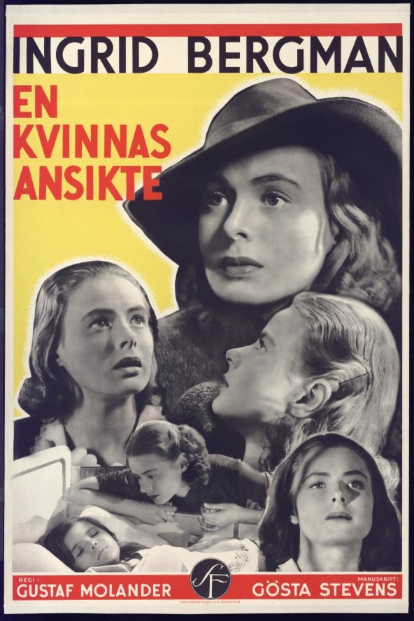 Swedish poster of the movie En kvinnas ansikte