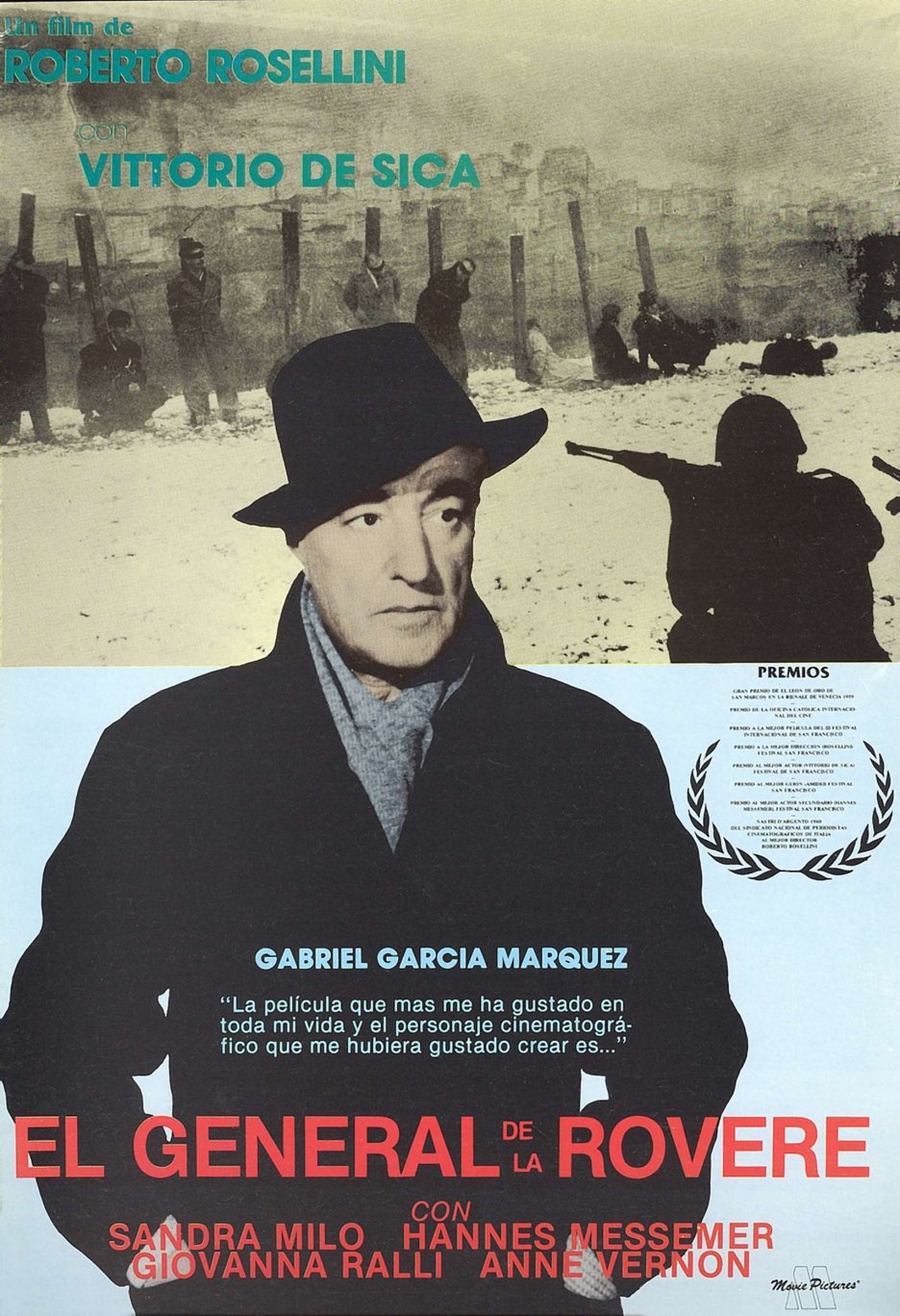 Italian poster of the movie Il generale della Rovere