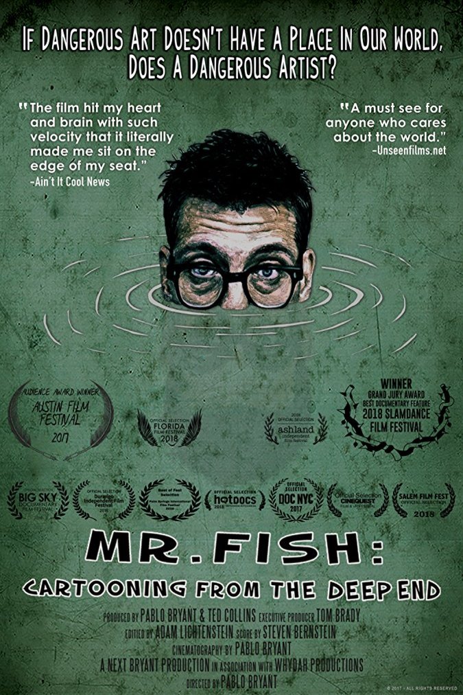 English poster of the movie Mr. Fish: Cartooning from the Deep End