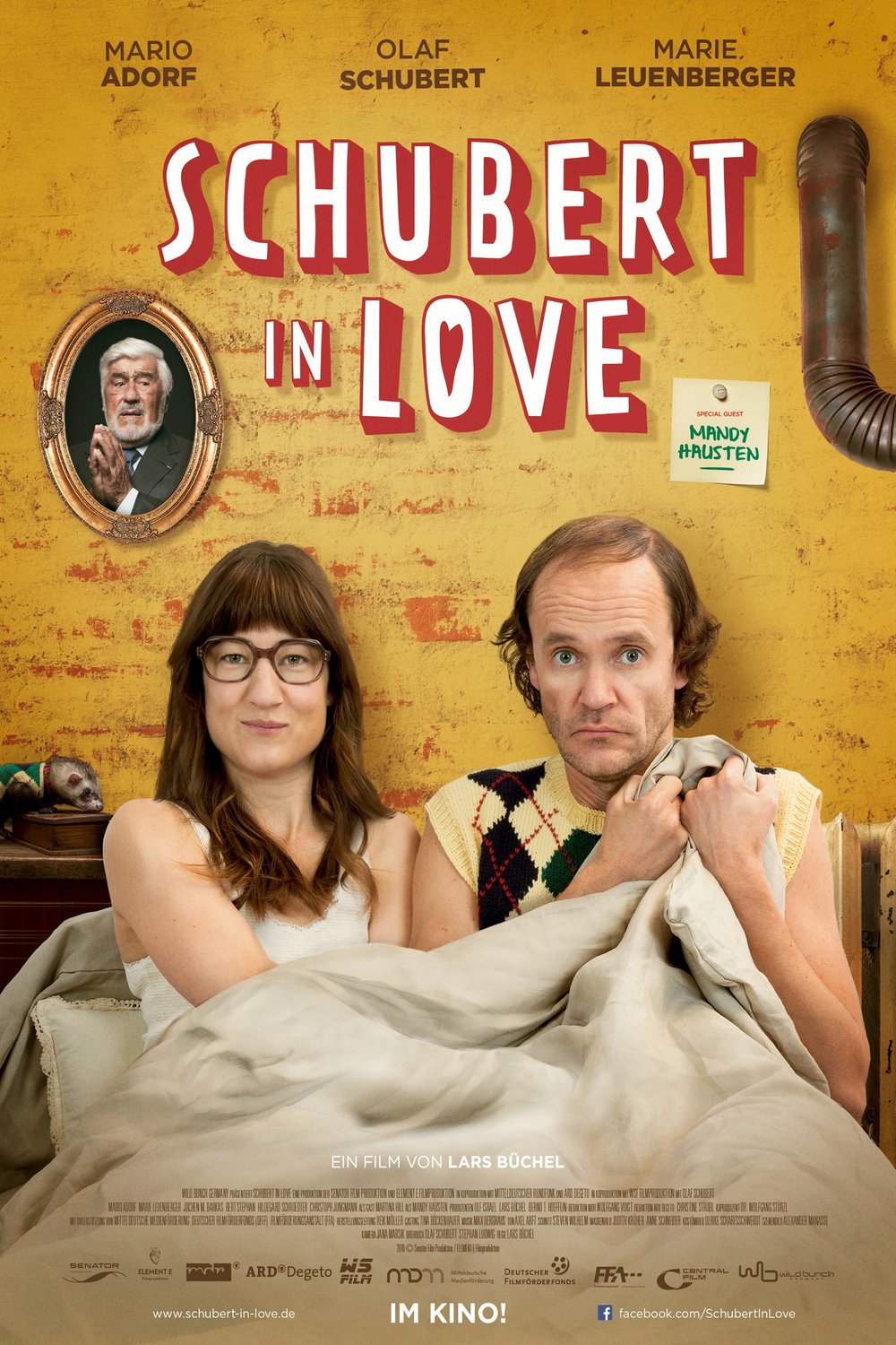 German poster of the movie Schubert in Love: Vater werden ist nicht schwer