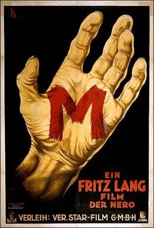 German poster of the movie M le maudit