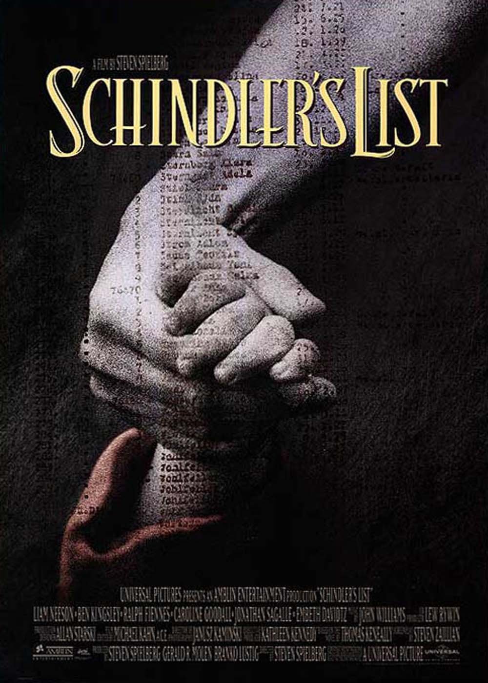 L'affiche du film La liste de Schindler