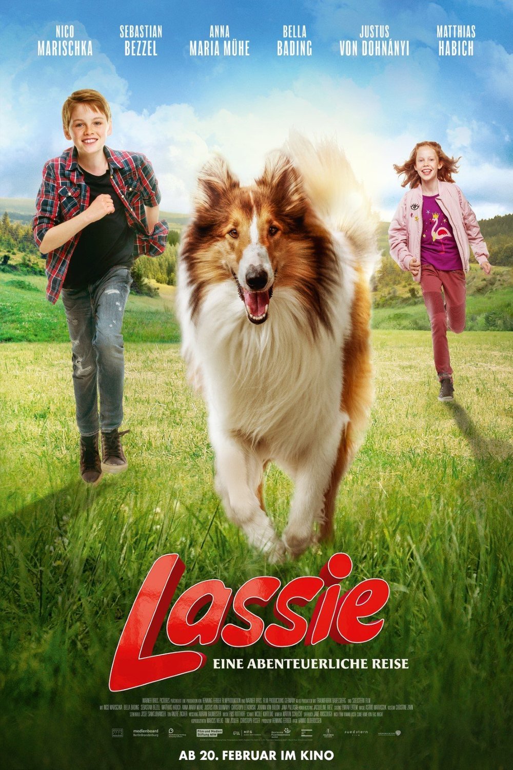 L'affiche originale du film Lassie - la route de l'aventure en allemand