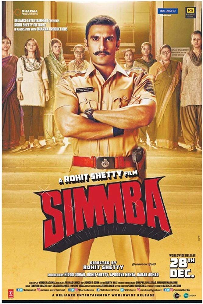 L'affiche originale du film Simmba en Hindi
