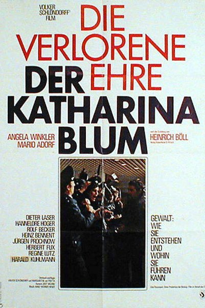 L'affiche originale du film Die verlorene Ehre der Katharina Blum en allemand
