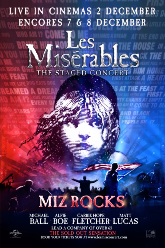 L'affiche du film Les Misérables: The Staged Concert