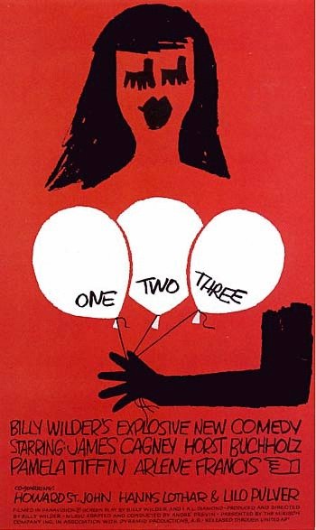 Russian poster of the movie One, Two, Three