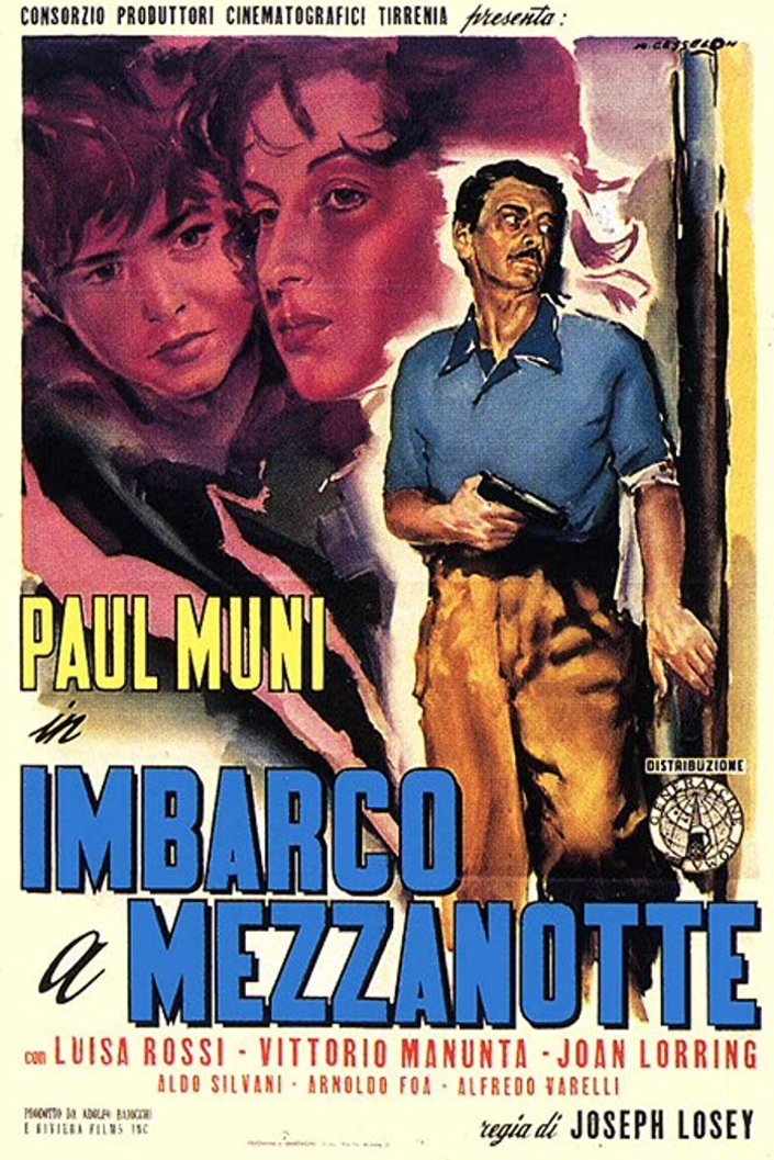 L'affiche originale du film Imbarco a mezzanotte en italien