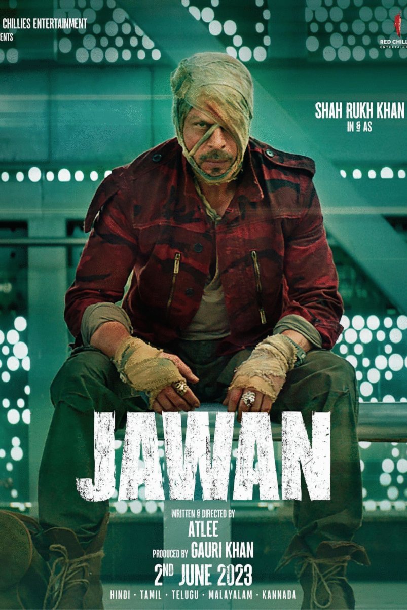L'affiche originale du film Jawan en Hindi