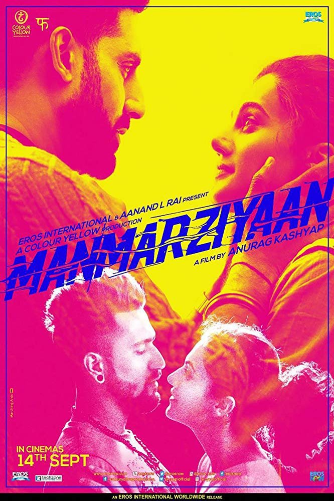 Hindi poster of the movie Manmarziyaan