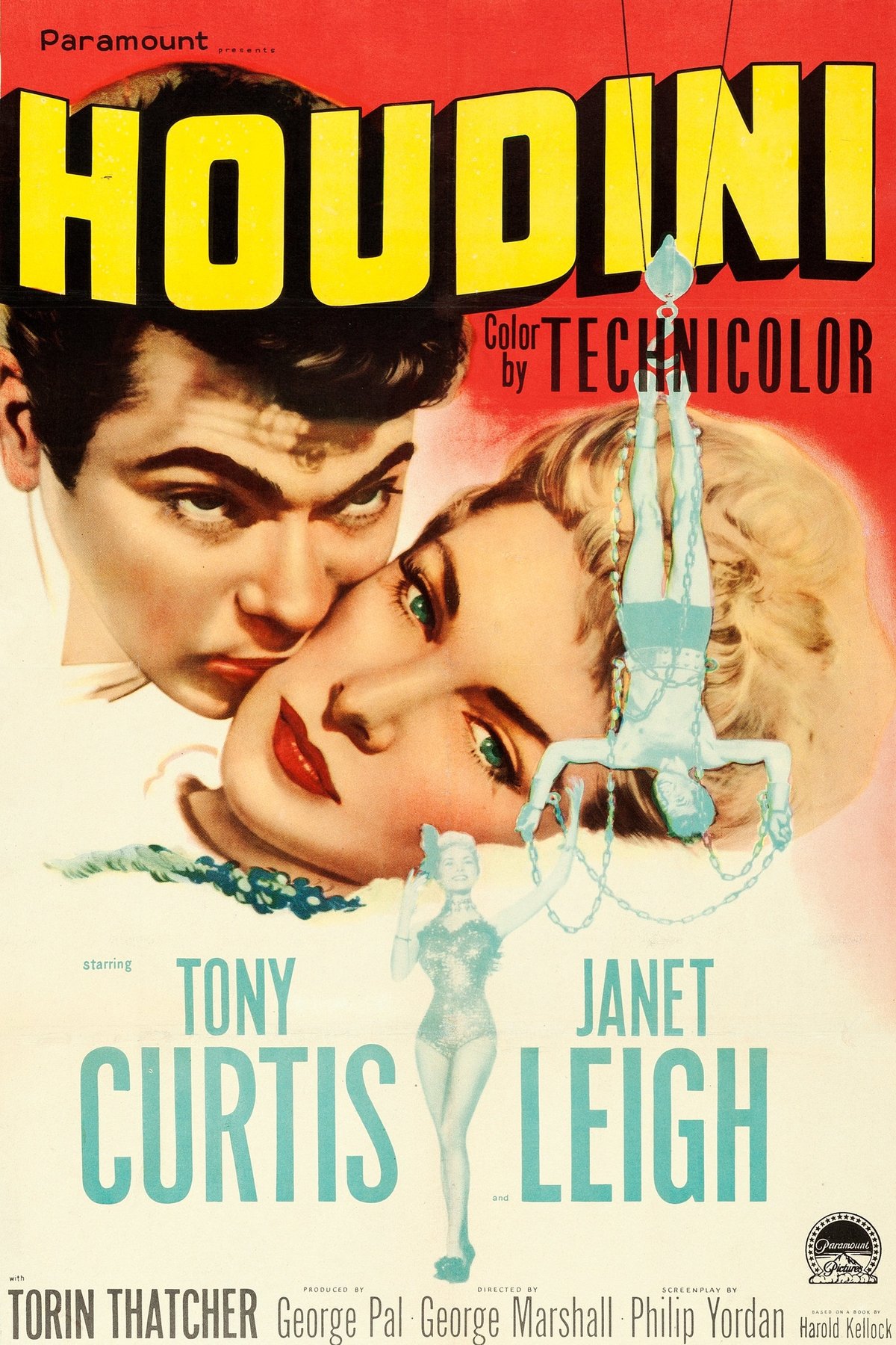 L'affiche du film Houdini le grand magicien [1953]