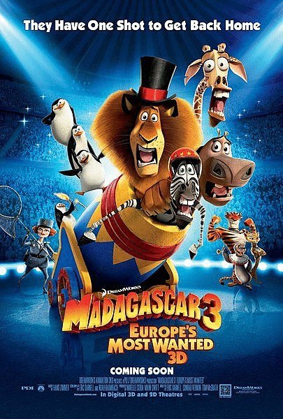 L'affiche du film Madagascar 3: Bons baisers d'Europe