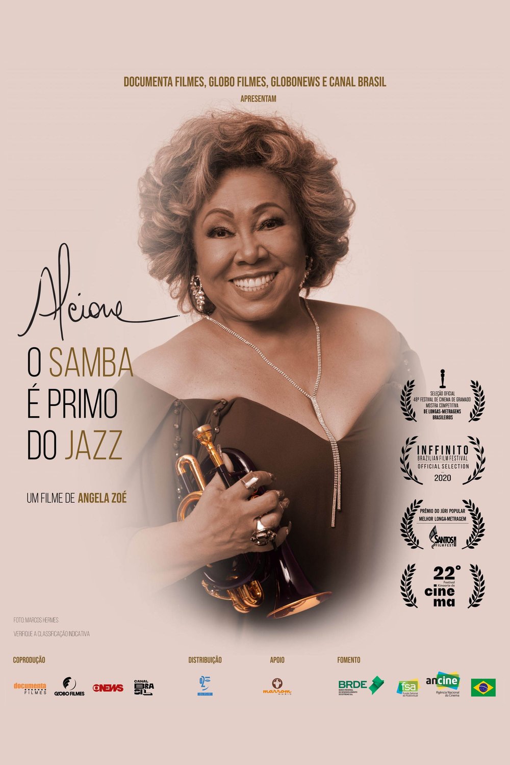 Portuguese poster of the movie Alcione - O Samba é Primo do Jazz