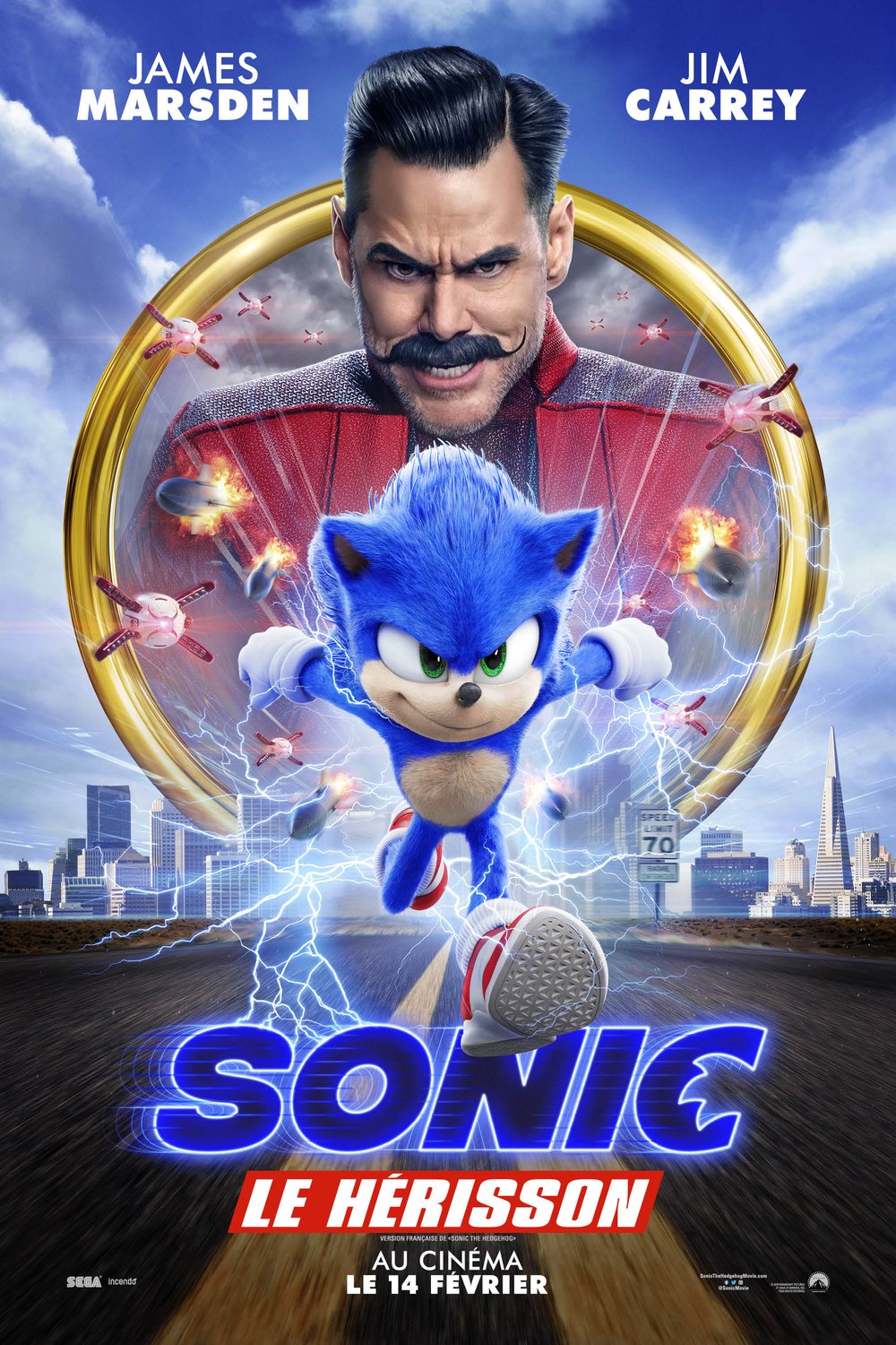 L'affiche du film Sonic Le Hérisson