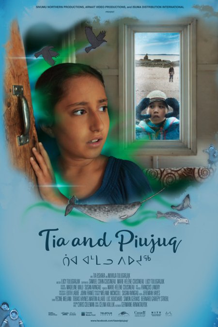 Inuktitut poster of the movie Tia and Piujuq
