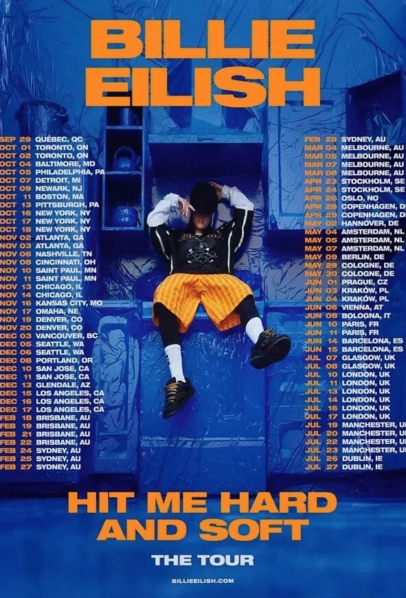L'affiche du film Billie Eilish - Hit Me Hard and Soft: La tournée sur scène