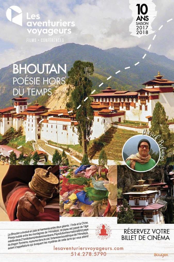 L'affiche du film Les Aventuriers Voyageurs: Bhoutan - poésie hors du temps