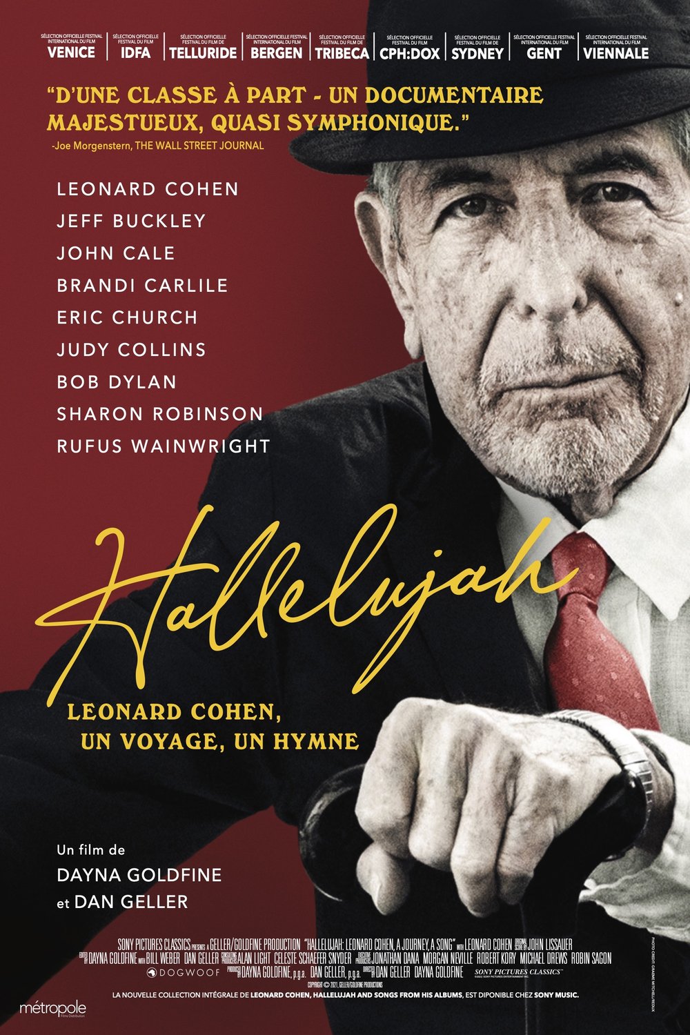 L'affiche du film Hallelujah: Leonard Cohen, un voyage, un hymne