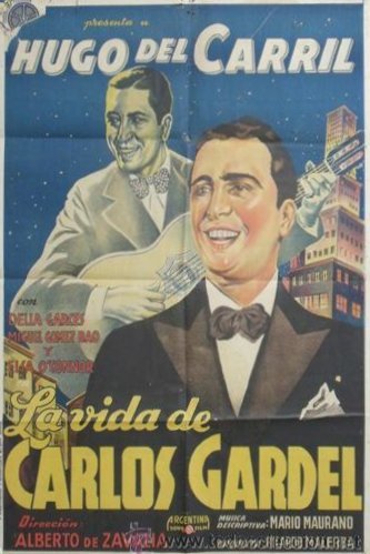 L'affiche originale du film La Vida de Carlos Gardel en espagnol