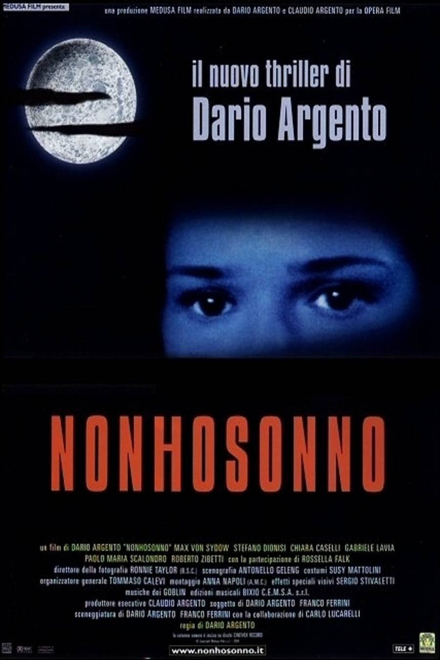 L'affiche originale du film Non ho sonno en italien